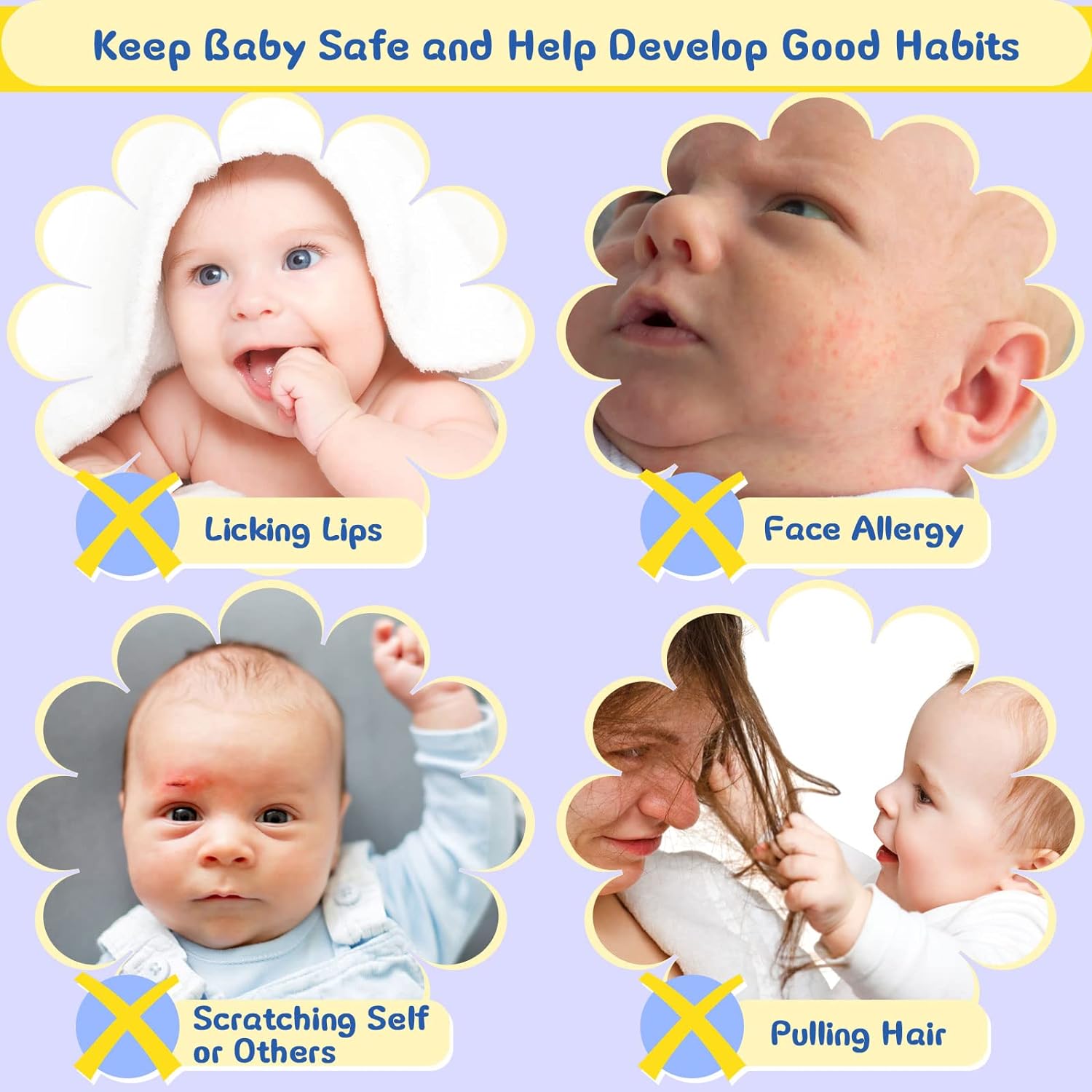 6 Pairs Newborn Baby Mittens No Scratch Gloves Infant Toddler Anti Scratch Essentials Unisex Cotton for 3-9 Months Girls Boys - Image 3